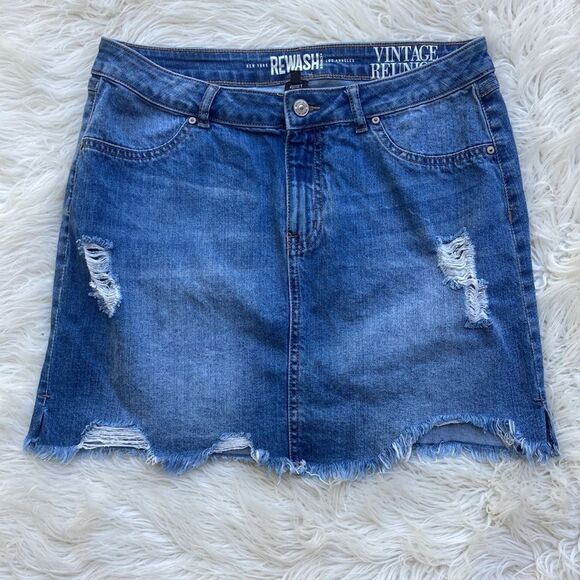 REWASH Los Angeles Distressed Vintage Reunion Denim Jean Shirt Size 11 - Picture 1 of 10